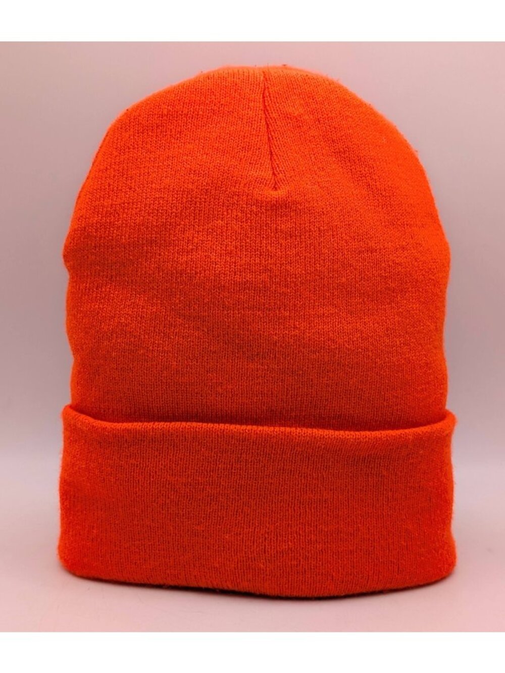 Carhartt Orange Beanie Knit Cap Cuffed Warm Winter Hat Hunting Work Wear Adult - Picture 3 of 3